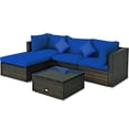 thumbnail image 5 of Patiojoy 5-Piece Outdoor Patio Sectional Rattan Sofa Set with Soft Back and Seat Cushion Navy, 5 of 5