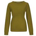 thumbnail image 4 of Yuyuzo 2023 Automne Chandail Sport Uni pour Femme Décontracté Ample à Col Rond Raglan à Manches Longues Chandail Tunique Hauts Kaki A1, 4 of 5