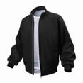 thumbnail image 1 of Mens Jackets Casual Stand Collar Flight Jacket Solid Long Sleeve Hooded, 1 of 2