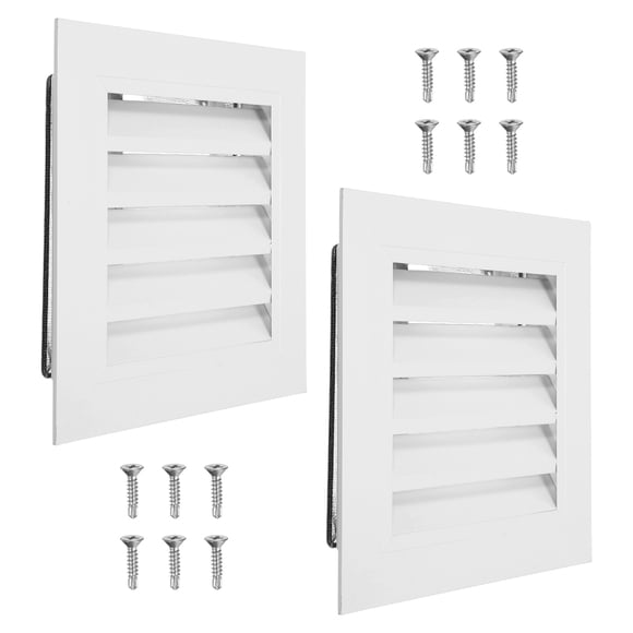 Uxcell 10x10" Gable Vent 2Pcs Aluminum Alloy Wall Shed Vents with Strainer White