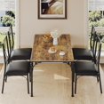 thumbnail image 3 of BeesClover Dining Table Set for 4, Kitchen Table and Chairs for 4 with Upholstered Chairs, 5 Piece Rectangular Kitchen Table Set, for Small Space, Apartment, 3 of 8