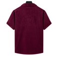 thumbnail image 3 of Summer Men's Heavy Design Corduroy Jacquard Short Sleeve Shirt - Christmas Pattern, Linen Fabric, Suitable for Daily/Work Wear, 3 of 3