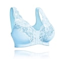 thumbnail image 4 of DEBGFS Women‘s Full Coverage Front Closure Wire Free Back Support Posture Bras Blue M,Blue,L, 4 of 8