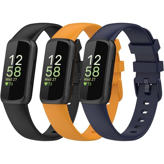 MYKOMI Bands Compatible with Fitbit Inspire 3 Smart Watch Band Replacement Wristband Strap Bracelet Silicone Accessory for Women Men S/L Size
