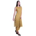 thumbnail image 3 of Moomaya Ensemble Kurta et Pantalon Sans Manches pour Femmes à Col Peter Pan Imprimé, Ensemble Ethnique 2 Pcs, 3 of 6