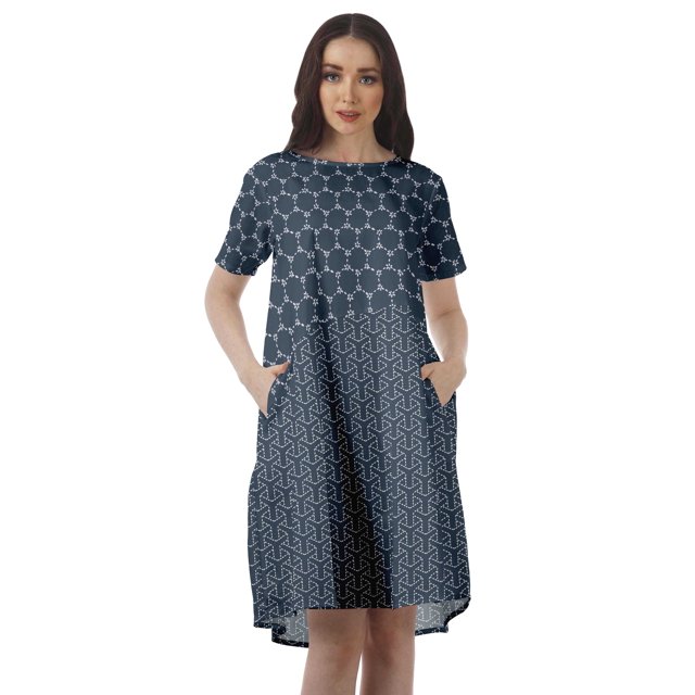 Moomaya Printed Loose A-Line Dress With Pockets Short Sleeve Dresses Women