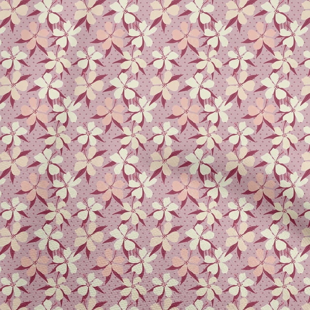 oneOone Tissu Georgette Viscose Rose Tissu Robe Florale Tropicale Tissu Imprimé au Mètre 42 Pouces de Large