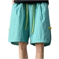 thumbnail image 2 of TopLLC Mens Shorts, Men shorts Shorts Men's Wide-Leg Style Solid Color Drawstring Pocket Quick Drying Casual Work Shorts., 2 of 5