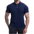 thumbnail image 2 of FNFYFH Clearance Chemises de Golf pour Hommes Col Manches Courtes T-Shirts Été Col Rabattu Blouses Bleu Foncé,S, 2 of 8