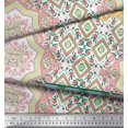 thumbnail image 3 of Soimoi Crepe Silk Fabric Check & Mandala Patchwork Print Fabric by Yard 42 Inch Wide, 3 of 3