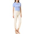 thumbnail image 2 of INSPIRE CHIC Chemise Douce pour Femme Vintage à Col Poupée Mignon Boutonnée m Bleu Violet, 2 of 7
