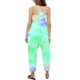 thumbnail image 3 of MIASHUI Girls Tie Dye Rompers Sleeveless Spaghetti Straps Jumpsuits Comfy Loose Trousers,Light Green,7-8 Years, 3 of 5