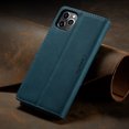thumbnail image 2 of CaseMe Wallet Case Anti-Fall Retro Handmade Leather Magnetic Case Card Slot for iPhone 13 Pro Max (Blue), 2 of 9