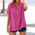 thumbnail image 2 of T-Shirts Femmes Lot Mode Décontractée Col en V Manches Courtes Haut T-Shirt - Hontri, 2 of 5