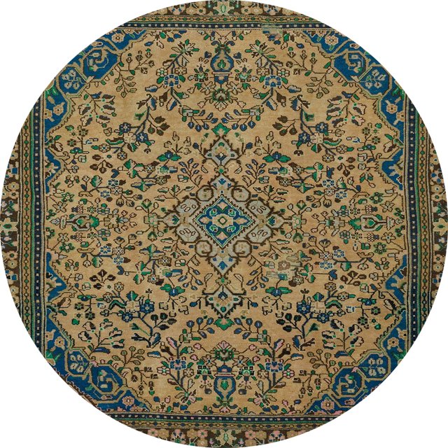 Ahgly Company Tapis d'Intérieur Ronds Abstraits Moka Brun Abstraits pour Aire, 8 Pieds Rond