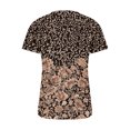 thumbnail image 5 of Penkiiy Blouse Décontractée à Manches Courtes et Col en V pour Femmes, Imprimé, Été, Marron, 5 of 5