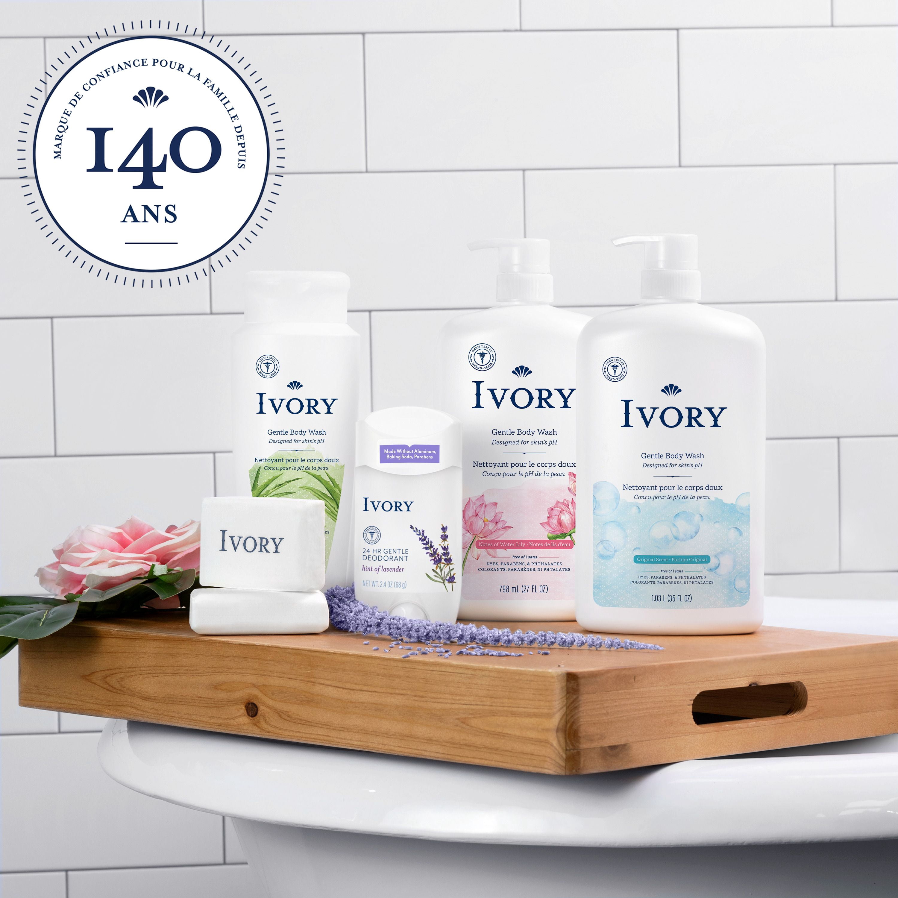 Ivory Nettoyant pour le Corps Doux & Délicat, Parfum Original