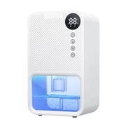 Home Electric Dehumidifier, 37 oz. Capacity, Quiet Dehumidifier for Rooms, Automatic Shutoff, 7-Color LED Light, 24-Hour Timer, Portable Dehumidifier for Bathrooms, Bedrooms, Basements, and RVs