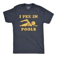 thumbnail image 1 of Mens I Pee In Pools T Shirt Funny Sarcastic Summer Swimmer Novelty Tee (Heather Navy) - M, 1 of 2