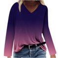 thumbnail image 1 of Hauts à Manches Longues pour Femmes Mode Décontractée Col en V Confortable Haut Imprimé T-Shirt Blouse Hauts Col en V pour Femmes Hauts Décontractés Mode pour Femmes Hauts à Manches Longues, 1 of 4