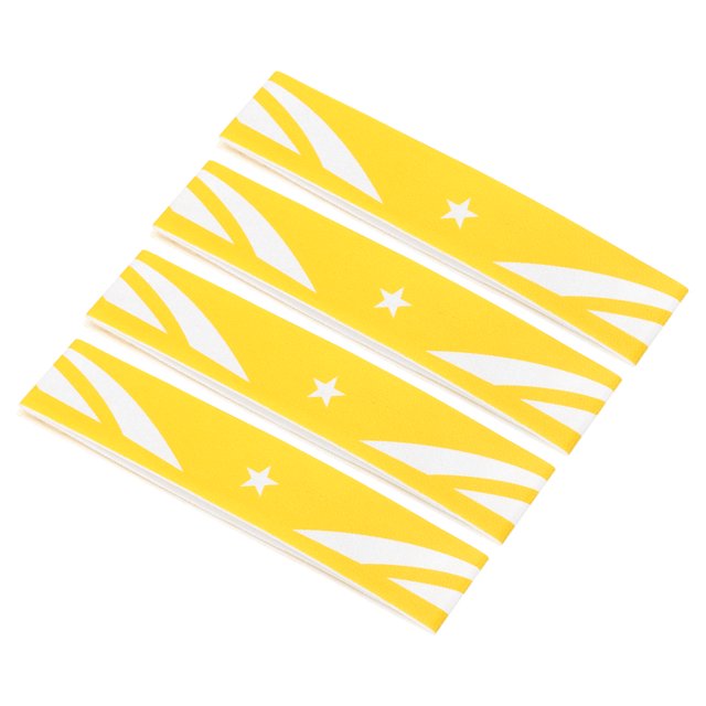 Unique Bargains 9.8'x0.7' Badminton Racket Head PU Protector Sticker Racquet Guard Tape, Yellow 4 Pack