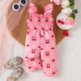thumbnail image 2 of PMVFHDE Summer Romper Girls Ruffles Sleeveless Cartoon Prints Romper Jumpsuit Girls' Jumpsuits & Rompers Hot Pink,3-4 Years, 2 of 7