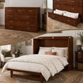 thumbnail image 1 of Northfield Lit Escamotable Moderne en Bois Massif Format Grand avec Matelas, Noyer, 1 of 20