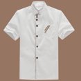 thumbnail image 2 of Unisex Short Sleeve Chef Uniform Basical Chef Catering Shirt for Bakery Food Service Restaurant Size L (White), 2 of 8