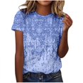 thumbnail image 2 of Meichang Chemises Grande Taille pour Femmes Chic Décontracté Chemise Basique Mode d'Été T-Shirt Imprimé Hauts Décontractés T-Shirt à Manches Courtes Ample Col Ras du Cou Chandail T-Shirts, 2 of 4