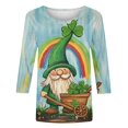 thumbnail image 5 of Mceream T-Shirts pour Femmes à Manches 3/4 Longueur St Patricks Day Shirt, Col Rond de Printemps, T-Shirts Décontractés, Blouses à Imprimé Floral, T-Shirts Graphiques, Tenues d'Été, Hauts Boho, Grande Taille, Chemises à Imprimé Trèfle TTG, 5 of 5