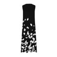thumbnail image 4 of Ovzne Robes pour Femmes Robe de Plage Femme Mode Confortable Été Imprimé Sans Manches Robe à Col en V Robe de Vacances Imprimée Liquidation, 4 of 5