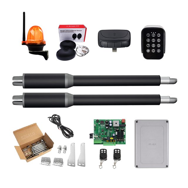Gate Openers Linear Actuator DC Worm Gear Automatic Swing Gate Opener For Driveway (Photocells, Lamp,Push Button,GSM Operator Optional) ,Ultra-Quiet Operation