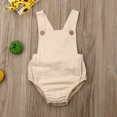 thumbnail image 3 of EYIIYE Baby Cotton Romper Sleeveless Sling Solid Color Jumpsuit, 3 of 6