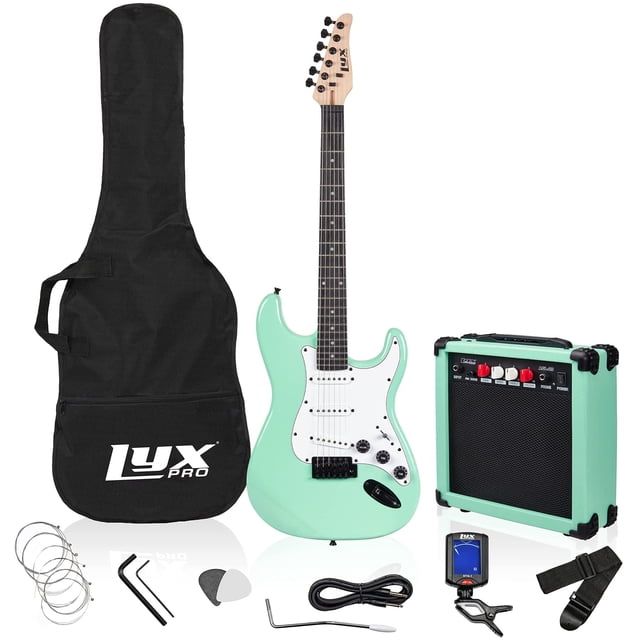 LyxPro Beginner 39” Electric Guitar & Electric Guitar Accessories, Black