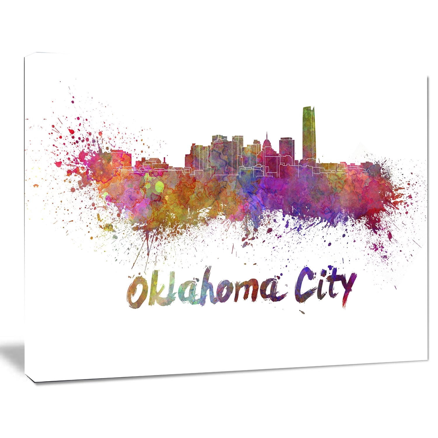 Design Art La Ligne D'Horizon De Oklahoma Art Sur Toile