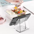 thumbnail image 2 of Luniquz Cell Phone Stand, Portable Phone Holder, Clear Phone Stand for Desk, Compatible with Phone 13 12 Pro Max Mini 11 Xr 8 Plus SE, Switch, Android Smartphone, Pad, Tablet, Desk Accessories, 2 of 8