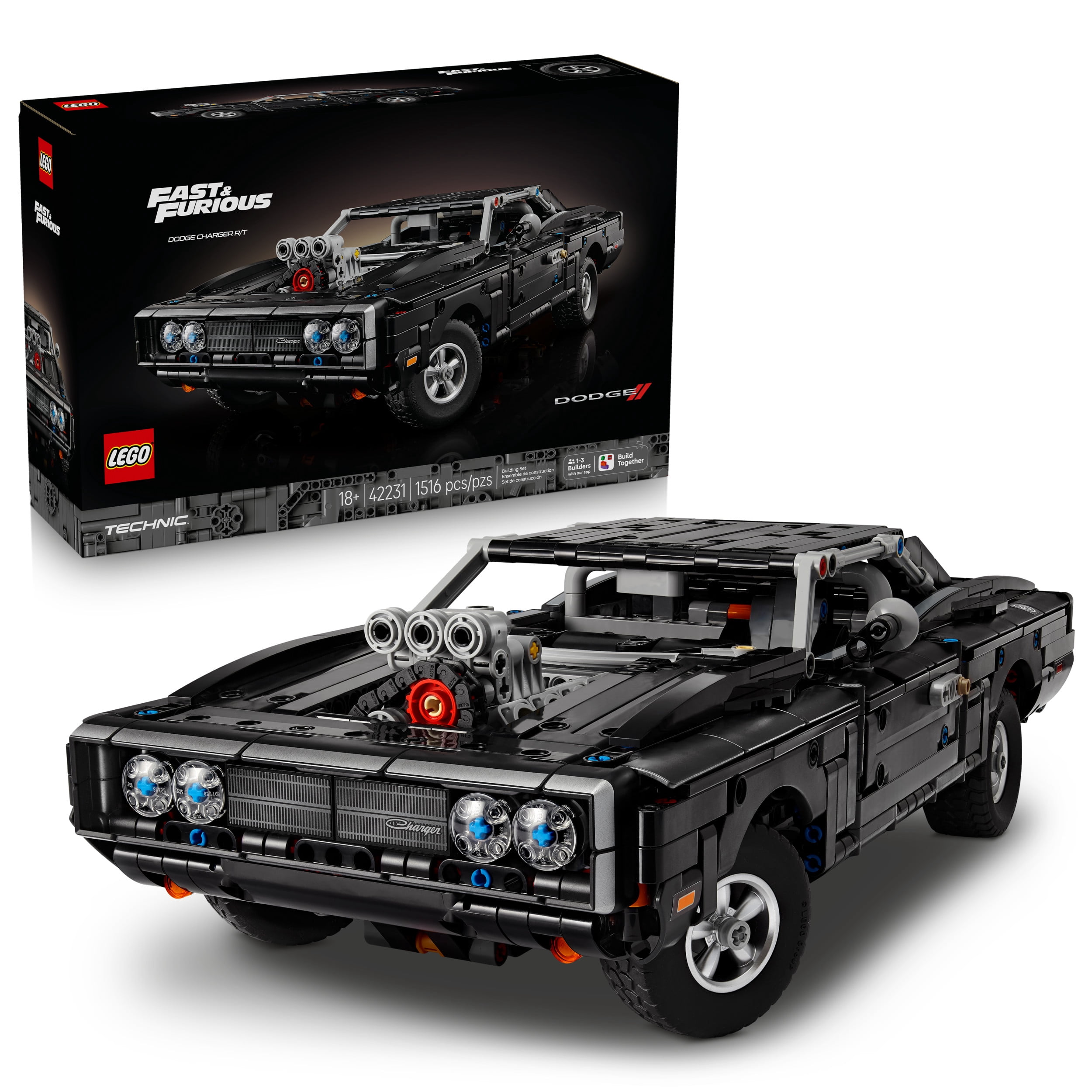 LEGO Technic Fast and Furious Dodge Charger R/T Car - Building Set for Adults, Ages 18+ - Collectible Model Car Kit for Fans - Detailed Features - Gift for Birthdays - 42231