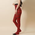 thumbnail image 4 of TIEVOSA Collants Transparents Gainants d'Halloween pour Femmes avec Motif Rayé Contrastant (Rouge), 4 of 4