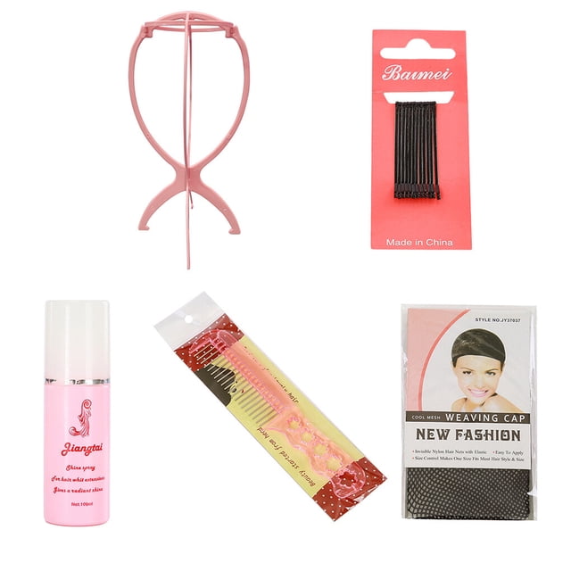 Femmes Filles Hommes Garçons Perruque Outils de Soins Capillaires solution de Soins pour Perruque Support de Perruque Cintre Pince à Cheveux Brosse Filet solution Lotion