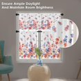thumbnail image 3 of Floral Kitchen Curtains Window Curtains Valance and Tier Set 36 Inch, Blue Pink Flowers Spring Rod Pocket Short Tier Curtain, Abstract Small Cafe Curtains for Kitchen Decor, 3 of 5