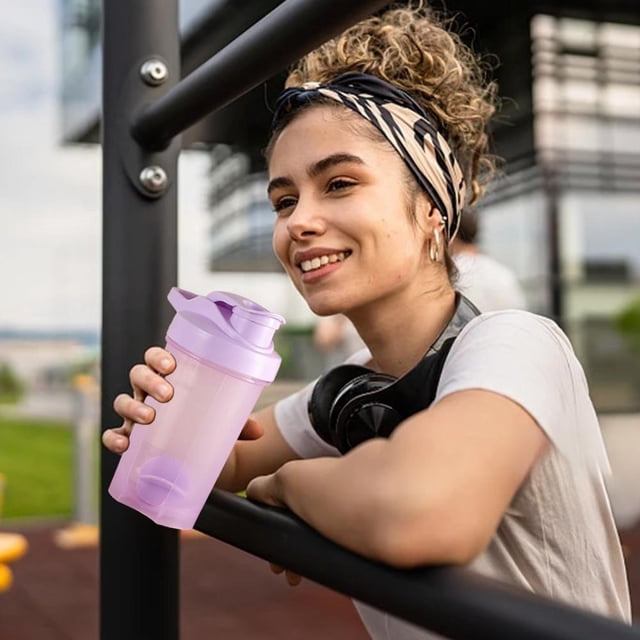Feltree Handheld Fitness Sports Water Cup 500ML Protein Powder Shaking Cup with Mixing Scale Mixing Cup