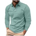 thumbnail image 2 of BLCHUNen Long Sleeve Shirts for Men Pullover Turndown Collar Button Casual Lightweight Workout Active Sports Fall Tops, 2 of 6