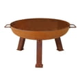 thumbnail image 1 of Sunnydaze Outdoor Camping or Backyard Portable Round Cast Iron Rustic Fire Pit Bowl with Handles - 24" - Oxidized Rust, 1 of 10