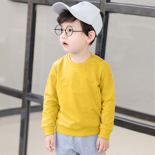 LSLJS Toddler Baby Boy Girl Fleece Pullover Sweatshirt Solid Color Crewneck Blouse Shirt Tops Warm Fall Winter Clothes
