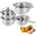 thumbnail image 1 of Ensemble de Casseroles en Acier Inoxydable 7 Pcs, Casseroles et Poêles, Comprenant Casserole, Marmite, Marmite, Casserole à Soupe et Couvercle en Verre Respirant, Compatible avec Toutes les Cuisinières, Lave-Vaisselle et Four, 1 of 7