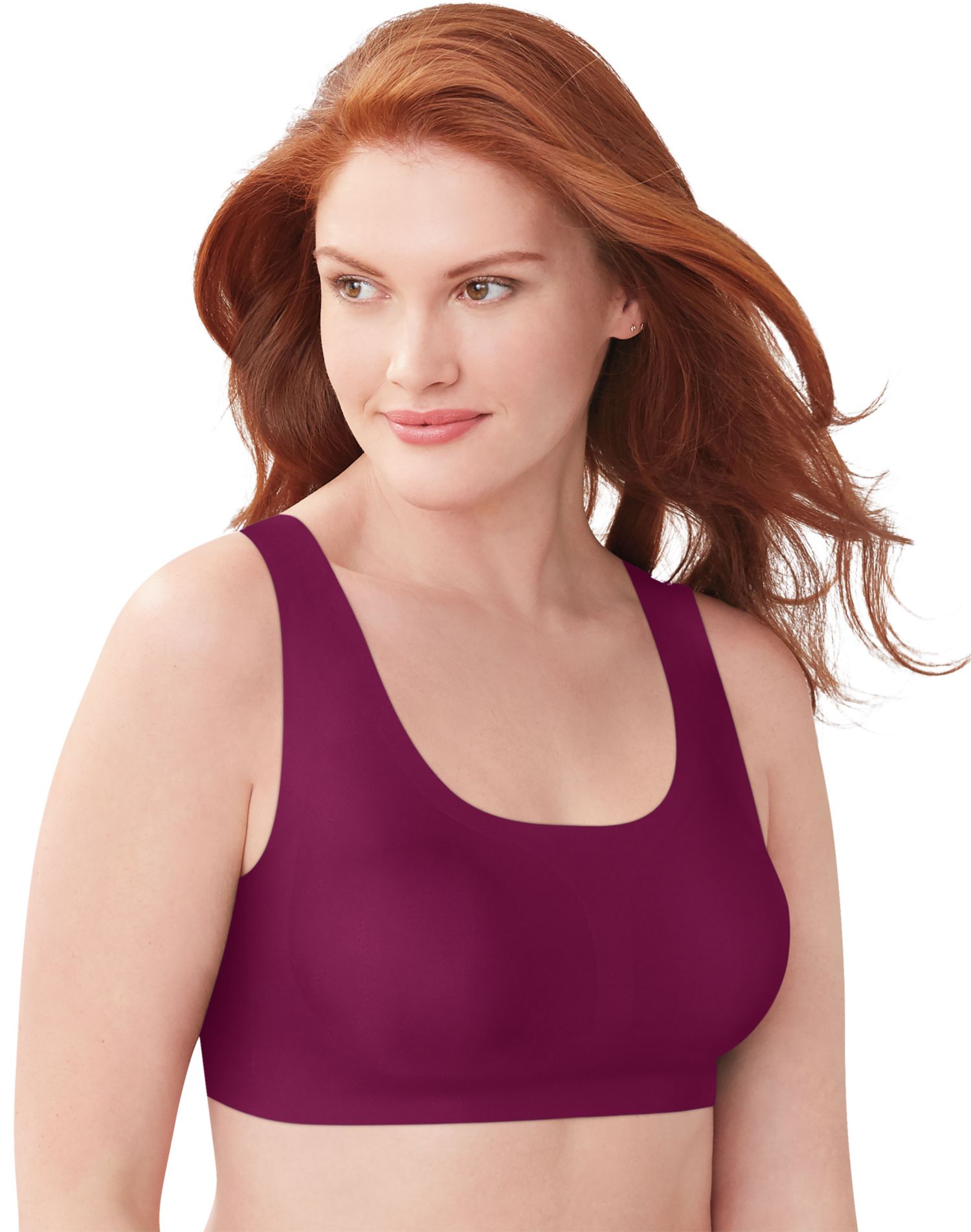 Bali Womens Comfort Revolution EasyLite Seamless Wirefree Bra, M, Galactic Red