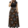 thumbnail image 2 of Robe d'Été pour Femmes 2024 Mode Grande Taille Teinture sur Nœuds Colorée Longue à Imprimé Floral Robes Plage Décontractées Maxi Robe d'Été Rabais de 50 % Liquidation!, 2 of 6