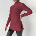 thumbnail image 5 of AherBiu Womens Sweater Tops Long Sleeve Turtleneck Ribble Knit Slim Pullover Tunic Sweaters Shirt Blouse, 5 of 5