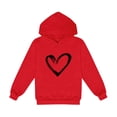 thumbnail image 1 of 2025 1-14 Ans Garçons et Filles Sweat à Capuche Manches Longues T-Shirt Imprimé Sweat à Capuche Rouge, 1 of 3