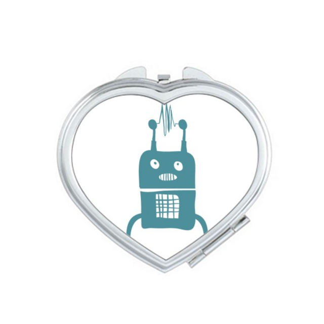 Universe And Alien Robot Art Deco Fashion Mirror Travel Magnification Portable Handheld Pocket Makeup